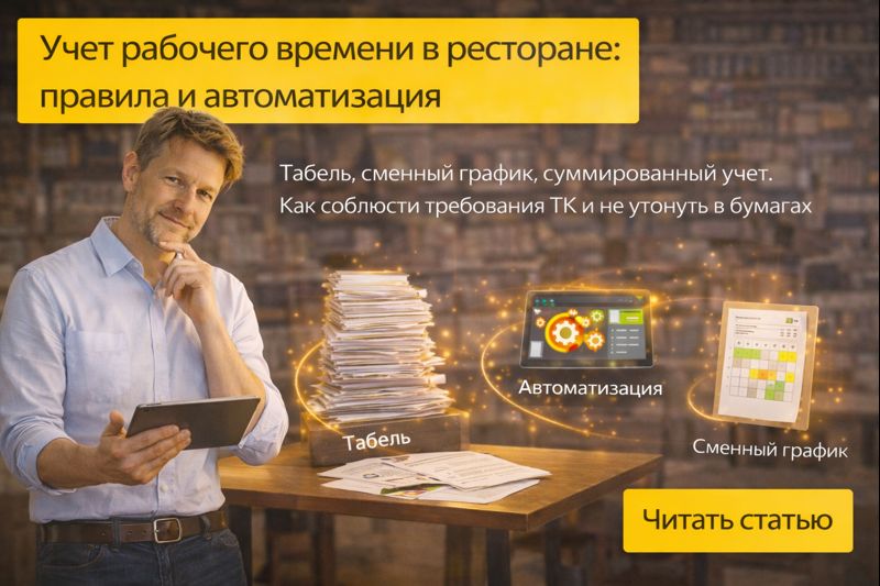 Учет рабочего времени в ресторане